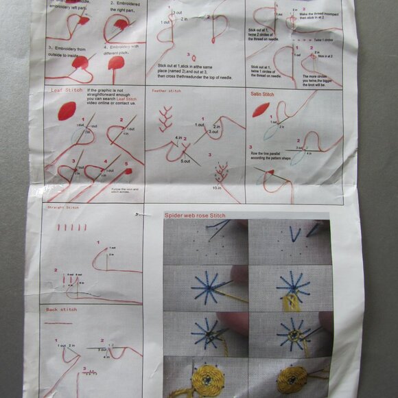 Ana Goods Blue Posy Embroidery DIY Art Kit with hoop, stamped cloth and floss - Picture 5 of 9